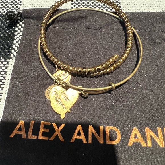 Alex and Ani LOVE Valentines Day and beaded wrap bracelet bangle adjustable - Picture 2 of 2